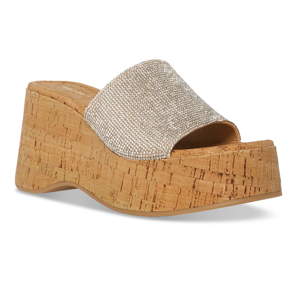 Madden Girl Zahara Rhinestone Platform Wedge Sandals 9.5